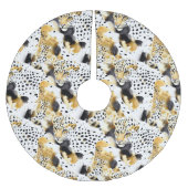 Jupon De Sapin En Polyester Brossé Léopards blancs en or (Devant)
