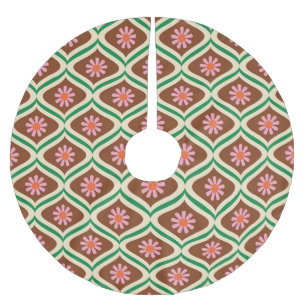 Jupon De Sapin En Polyester Brossé Les années 70 rétro : Modèle Floral Vintage