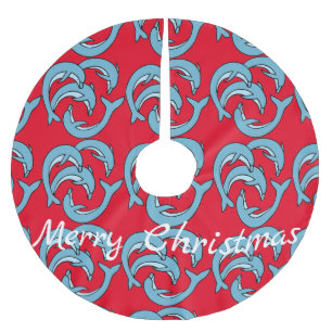 Jupon De Sapin En Polyester Brossé Les dauphins bleus entourent Thunder_Cove