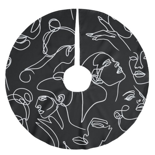 Jupon De Sapin En Polyester Brossé Les femmes affrontent le Motif de dessin Abstrait (Devant)