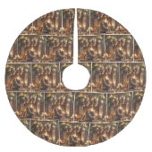 Jupon De Sapin En Polyester Brossé Les Nounours de Noël inondés (Devant)