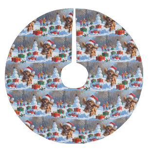 Jupon De Sapin En Polyester Brossé L'espagnol tibétain coule en neige avec le Casquet
