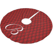 Jupon De Sapin En Polyester Brossé LETTRE INITIALE FÊTE BLANCHE ROUGE Faux Upholstery (Angle)