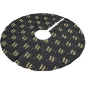 Jupon De Sapin En Polyester Brossé Lettre initiale monogramme or noir (Angle)