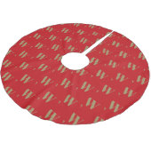 Jupon De Sapin En Polyester Brossé Lettre initiale monogramme or rouge (Angle)