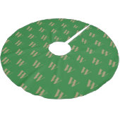 Jupon De Sapin En Polyester Brossé Lettre initiale monogramme or vert (Angle)