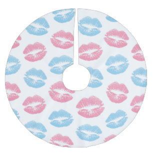 Jupon De Sapin En Polyester Brossé Lèvres bleues et roses Motif, Baguette à lèvres, B