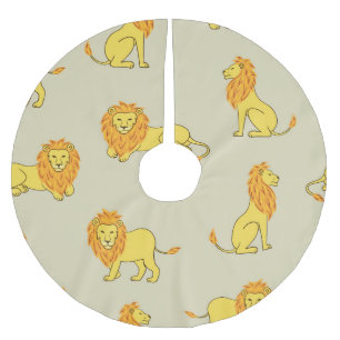 Jupon De Sapin En Polyester Brossé Lion à main : motif vintage.