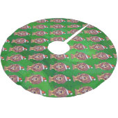 Jupon De Sapin En Polyester Brossé Lion Christmas on Green (Angle)