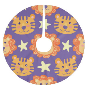 Jupon De Sapin En Polyester Brossé Lions et tigres de dessin : Vintage