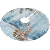 Jupon De Sapin En Polyester Brossé Livres gratuits pour Noël (Angle)