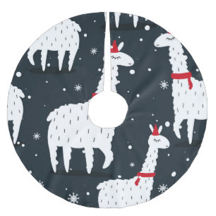 Jupon De Sapin En Polyester Brossé Llamas colorées : Animal neigeux Sans Seamless.