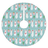 Jupon De Sapin En Polyester Brossé Llamas de Noël d'hiver | Vacances (Devant)
