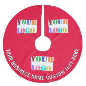 Jupon De Sapin En Polyester Brossé Logo d'entreprise personnalisé et texte Jupe d'arb (Devant)