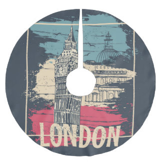 Jupon De Sapin En Polyester Brossé Londres Big Ben : Poster de typographie