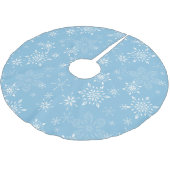 Jupon De Sapin En Polyester Brossé Lt Blue de flocons de neige (Angle)