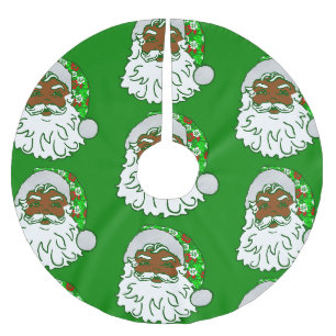 Jupon De Sapin En Polyester Brossé luau noël hawaïen afrique noir santa claus