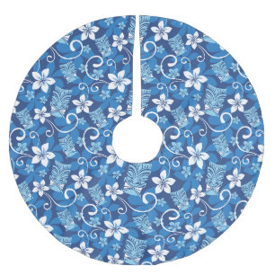 JUPON DE SAPIN EN POLYESTER BROSSÉ LUAU TIKI MOTIF (BLEU CLAIR)