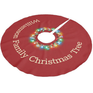 Jupon De Sapin En Polyester Brossé Lumières de Noël personnalisées en Fête du Cercle