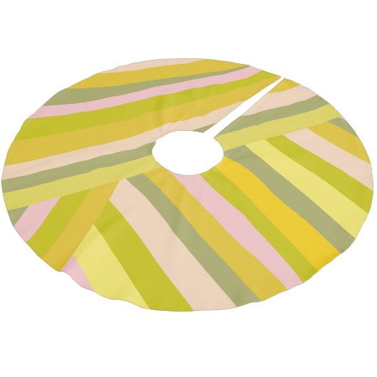 Jupon De Sapin En Polyester Brossé Lumineuses Grandes Citrus modernes Vert et rose (Angle)