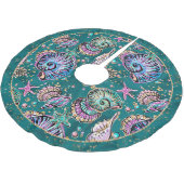 Jupon De Sapin En Polyester Brossé Luxe Turquoise sous-marin | Coquillages d'or Green (Angle)