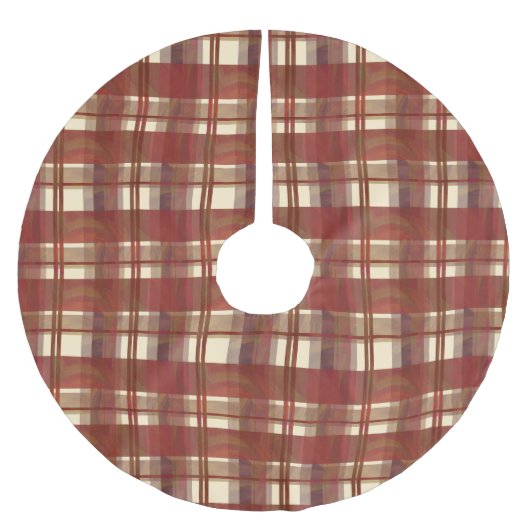 Jupon De Sapin En Polyester Brossé Madras Plaid Fall Red (Devant)