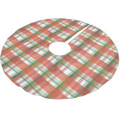 Jupon De Sapin En Polyester Brossé Madras Plaid Noël (Angle)