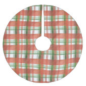 Jupon De Sapin En Polyester Brossé Madras Plaid Noël (Devant)