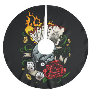 Jupon De Sapin En Polyester Brossé Main Des Cartes