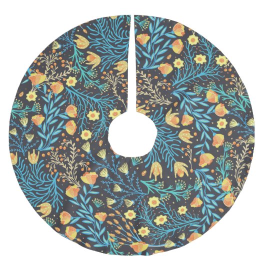 Jupon De Sapin En Polyester Brossé Main florale dessinée : Créative sans fil (Devant)