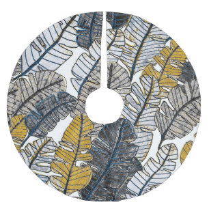 Jupon De Sapin En Polyester Brossé Main tirée : Feuilles tropicaux
