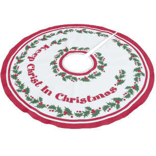 Jupon De Sapin En Polyester Brossé Maintenez le Christ dans Noël