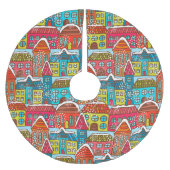 Jupon De Sapin En Polyester Brossé Maisons d'hiver (Devant)