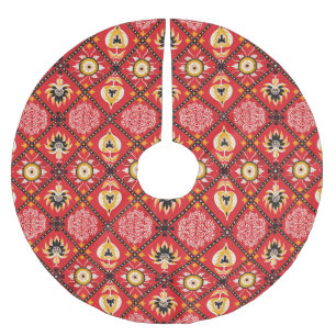 Jupon De Sapin En Polyester Brossé Majolica Italienne : Carrelage floral brodé.