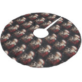 Jupon De Sapin En Polyester Brossé Malamute d'Alaska avec Noël du Père Noël (Angle)