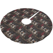 Jupon De Sapin En Polyester Brossé Malamute en Alaska près de la cheminée Noël (Angle)