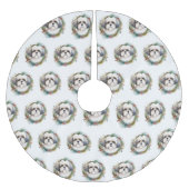 Jupon De Sapin En Polyester Brossé Malti Tzu Christmas Wreath Festive Pup (Devant)