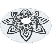 Jupon De Sapin En Polyester Brossé Mandala à huit points noir et blanc étoile (Angle)