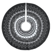 Jupon De Sapin En Polyester Brossé Mandala blanc noir (Devant)