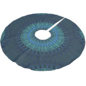 Jupon De Sapin En Polyester Brossé Mandala bleu foncé (Angle)