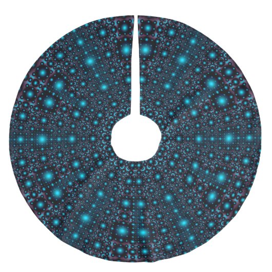 Jupon De Sapin En Polyester Brossé Mandala bleu magique (Devant)