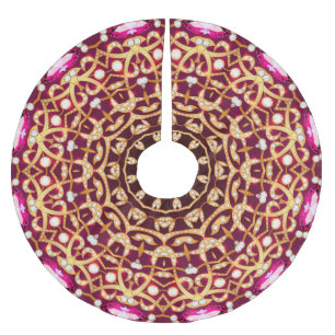 Jupon De Sapin En Polyester Brossé Mandala broch, arrière - plan vintage géométrique.