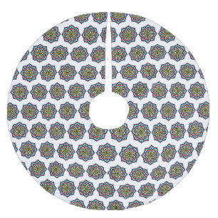 Jupon De Sapin En Polyester Brossé Mandala coloré