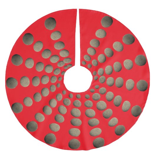 Jupon De Sapin En Polyester Brossé Mandala en pierre russe sur rouge (Devant)