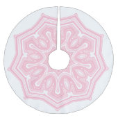 Jupon De Sapin En Polyester Brossé Mandala moderne Abstrait rose et blanc (Devant)