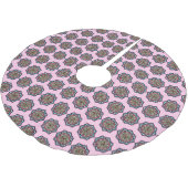 Jupon De Sapin En Polyester Brossé Mandala rose (Angle)