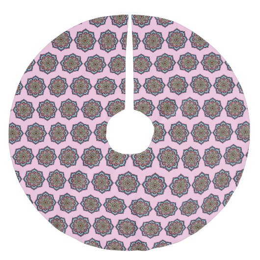 Jupon De Sapin En Polyester Brossé Mandala rose (Devant)