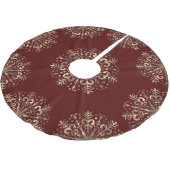 Jupon De Sapin En Polyester Brossé Mandala Snowflake Gold Bourgogne rouge (Angle)