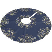 Jupon De Sapin En Polyester Brossé Mandala Snowflake Gold Navy Blue Tree Jupe (Angle)