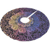 Jupon De Sapin En Polyester Brossé Mandala violet et jaune : dessin manuel (Angle)